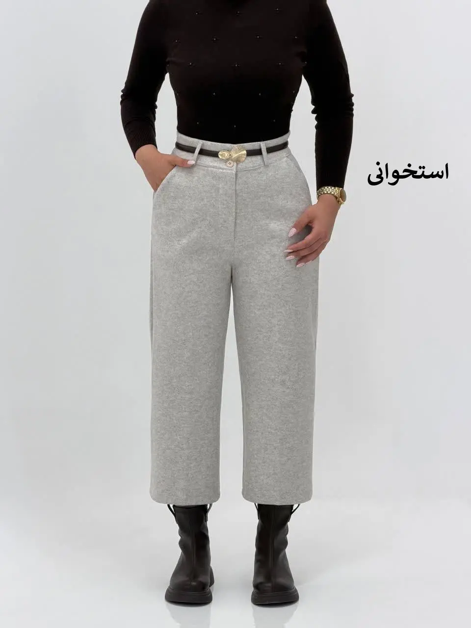 3765-شلوار فوتر واید قد 90